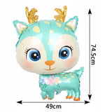 Balon Din Folie Metalizata, Mini Figurine, Model Cerb, Tematica Aniversare, Ambalaj Individual, Pai Inclus, Umflare Cu Aer Sau Heliu,