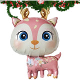 Balon Din Folie Metalizata, Mini Figurine, Model Cerb, Tematica Aniversare, Ambalaj Individual, Pai Inclus, Umflare Cu Aer Sau Heliu,
