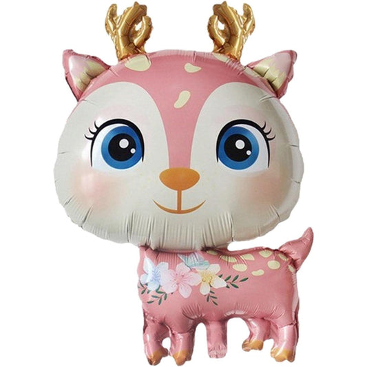 Balon Din Folie Metalizata, Mini Figurine, Model Cerb, Tematica Aniversare, Ambalaj Individual, Pai Inclus, Umflare Cu Aer Sau Heliu,