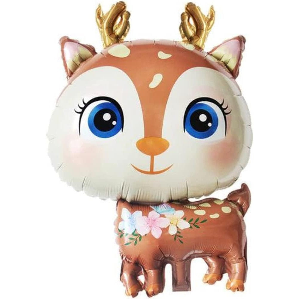 Balon Din Folie Metalizata, Mini Figurine, Model Cerb, Tematica Aniversare, Ambalaj Individual, Pai Inclus, Umflare Cu Aer Sau Heliu,