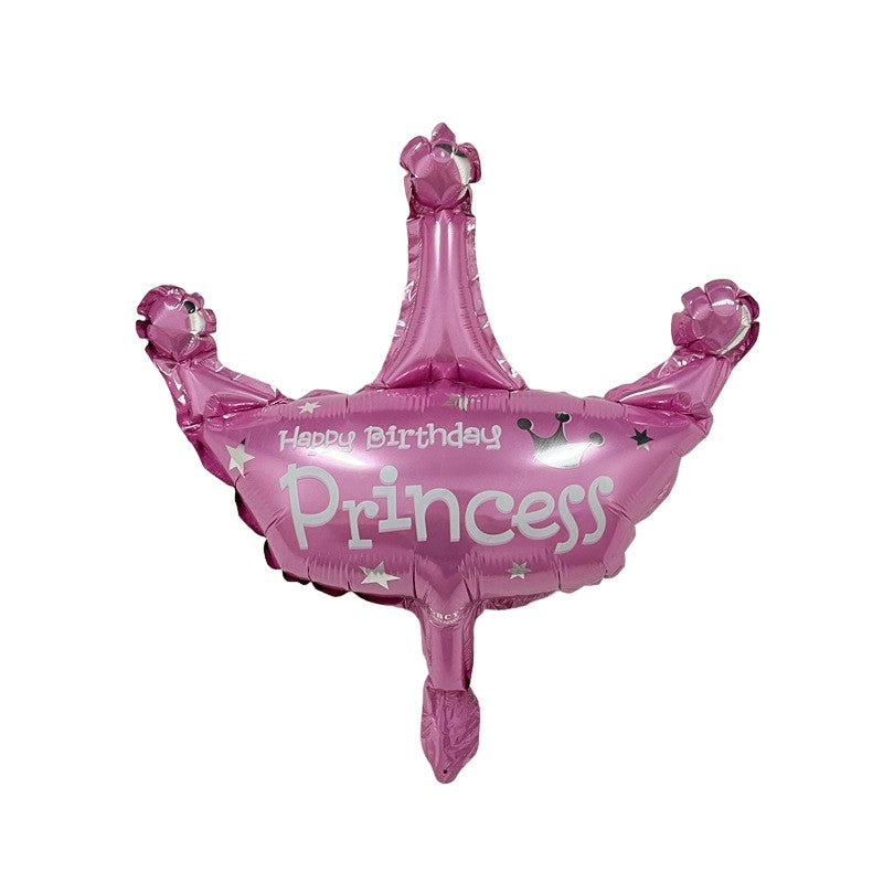 Balon Din Folie Metalizata, Mini Figurine, Tematica Aniversare, Ambalaj Individual, Pai Inclus, Umflare Cu Aer Sau Heliu