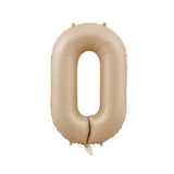 Balon din Folie Metalizata, Vivimall, Model Cifra 0, 100 cm, Ambalaj Individual, Pai Inclus, Crem - vivimall.ro