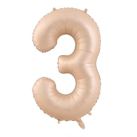 Balon Din Folie Metalizata, Figurina Cifra, Tema Aniversare 100 Cm, Ambalaj Individual, Pai Inclus, Umflare Cu Aer Sau Heliu, Crem - vivimall.ro