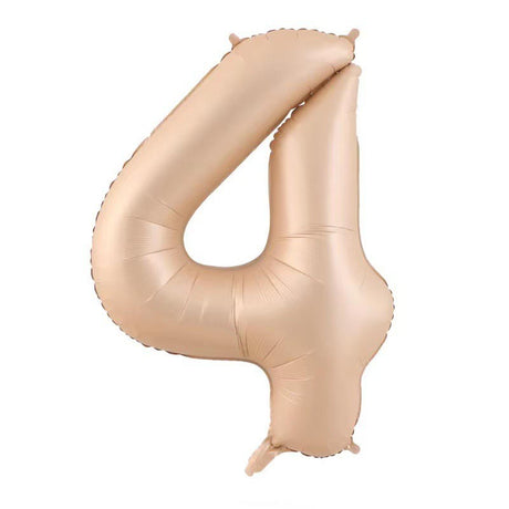 Balon Din Folie Metalizata, Figurina Cifra, Tema Aniversare 100 Cm, Ambalaj Individual, Pai Inclus, Umflare Cu Aer Sau Heliu, Crem - vivimall.ro