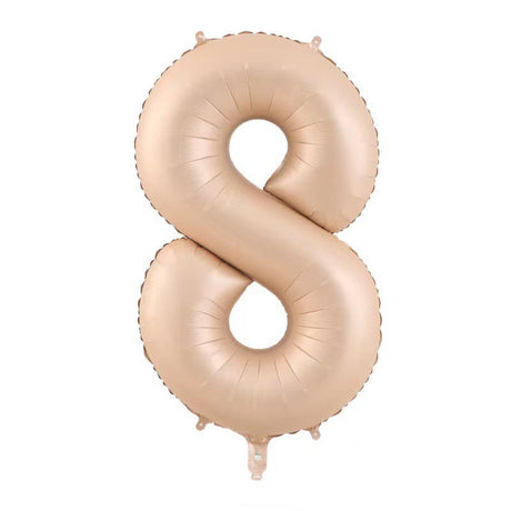 Balon Din Folie Metalizata, Figurina Cifra, Tema Aniversare 100 Cm, Ambalaj Individual, Pai Inclus, Umflare Cu Aer Sau Heliu, Crem - vivimall.ro