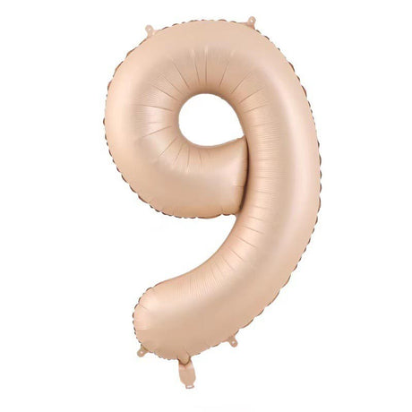 Balon Din Folie Metalizata, Figurina Cifra, Tema Aniversare 100 Cm, Ambalaj Individual, Pai Inclus, Umflare Cu Aer Sau Heliu, Crem - vivimall.ro