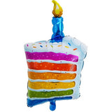 Balon din Folie Metalizata, Vivimall, Model Prajitura cu Lumanare, 84x53 cm, Baloane Party, Ambalaj Individual, Pai Inclus, Umflare cu Aer sau Heliu, Multicolor