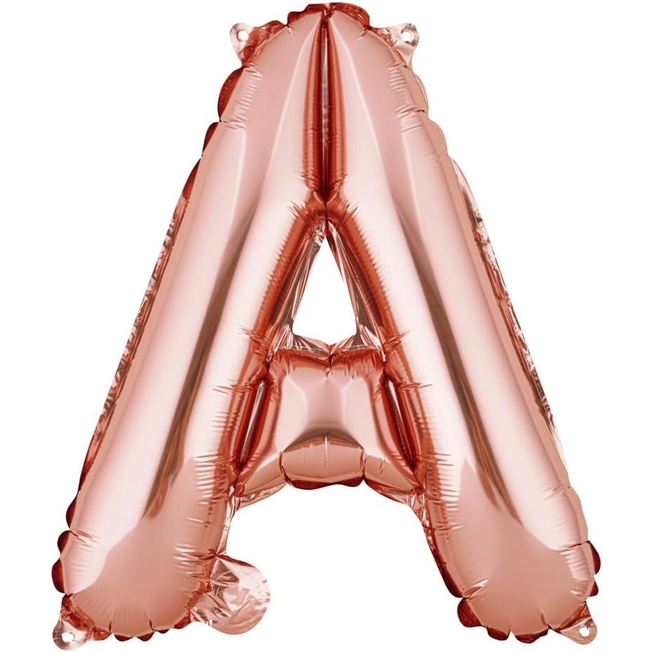 Balon Folie Metalizata Litera A, 40 Cm, Umflati Cu Heliu Sau Aer, Ambalaj Individual, Pai Inclus, Rose Gold - vivimall.ro