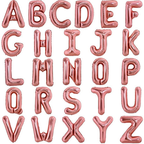 Balon Folie Metalizata Litera F, Vivimall, 40 cm, Umflati cu Heliu sau Aer, Ambalaj Individual, Pai inclus, Rose Gold - vivimall.ro