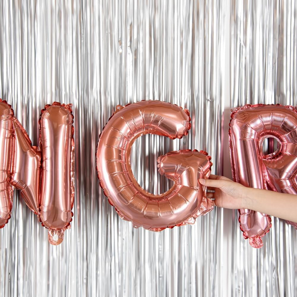 Balon Folie Metalizata Litera G, Vivimall, 40 cm, Umflati cu Heliu sau Aer, Ambalaj Individual, Pai inclus, Rose Gold - vivimall.ro