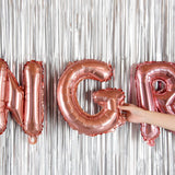 Balon Folie Metalizata Litera G, Vivimall, 40 cm, Umflati cu Heliu sau Aer, Ambalaj Individual, Pai inclus, Rose Gold - vivimall.ro