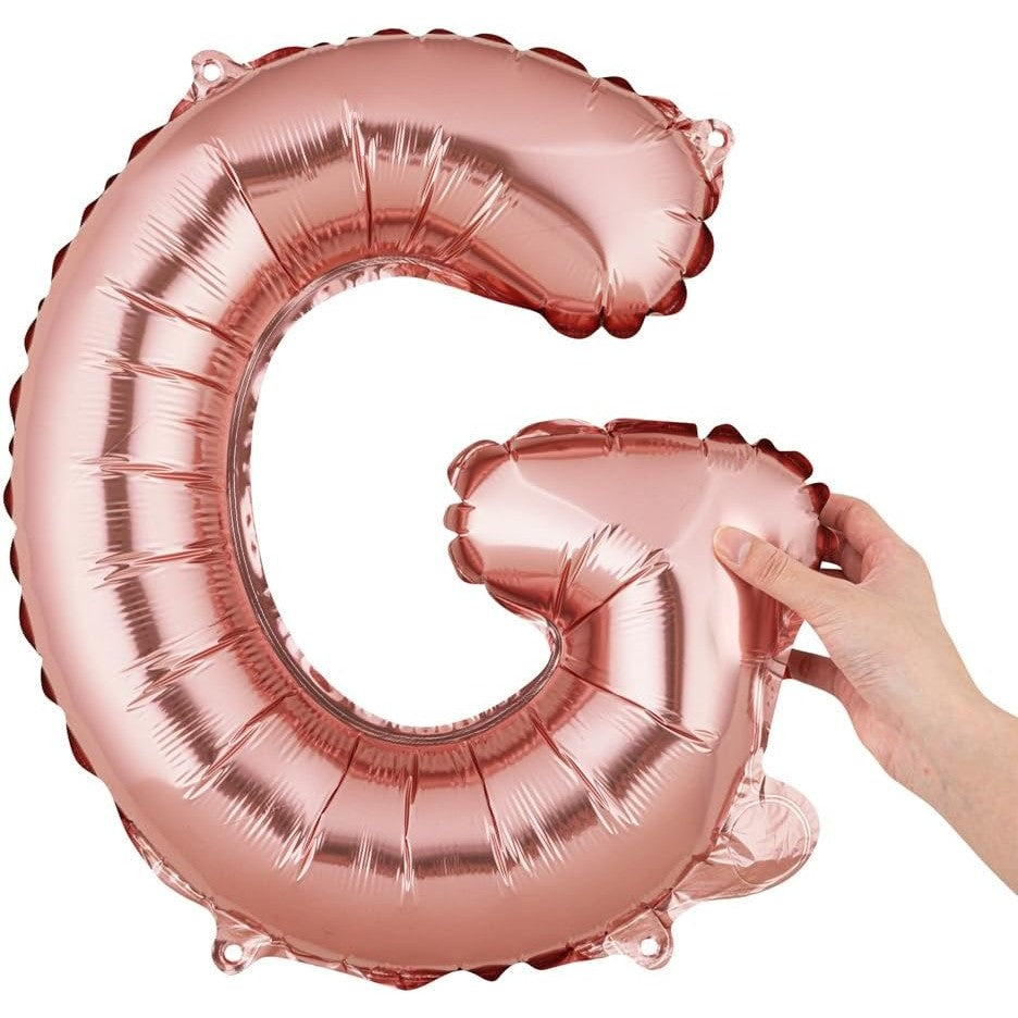 Balon Folie Metalizata Litera G, 40 Cm, Umflati Cu Heliu Sau Aer, Ambalaj Individual, Pai Inclus, Rose Gold - vivimall.ro