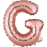 Balon Folie Metalizata Litera G, Vivimall, 40 cm, Umflati cu Heliu sau Aer, Ambalaj Individual, Pai inclus, Rose Gold - vivimall.ro