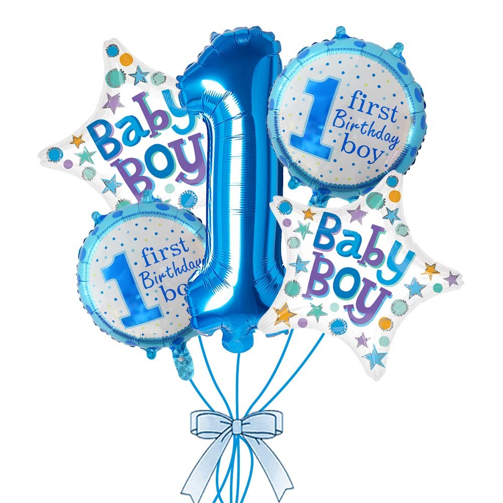 Balon Din Folie Metalizata, Prima Aniversare, 45 Cm, Ambalaj Individual, Pai Inclus, Umflare Cu Aer Sau Heliu - vivimall.ro