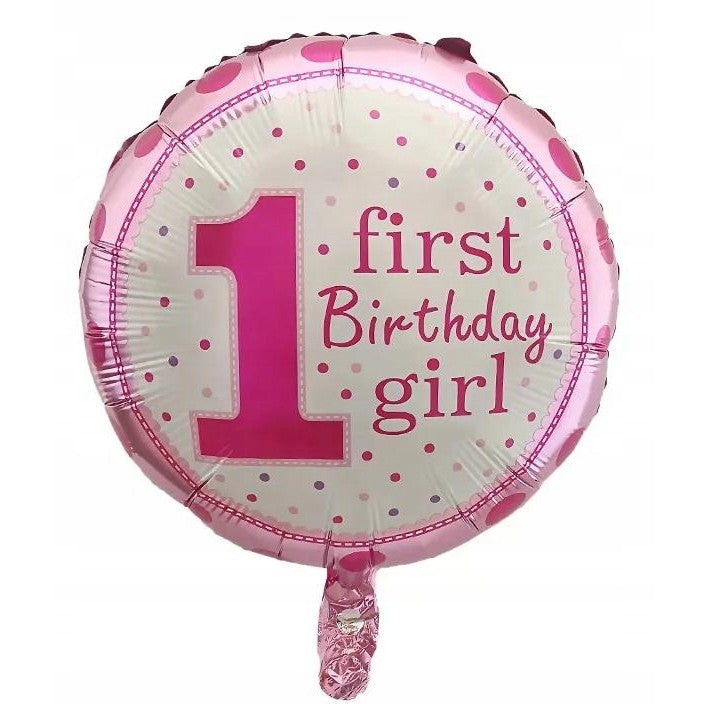 Balon Din Folie Metalizata, Prima Aniversare, 45 Cm, Ambalaj Individual, Pai Inclus, Umflare Cu Aer Sau Heliu - vivimall.ro