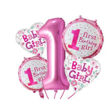 Balon Din Folie Metalizata, Prima Aniversare, 45 Cm, Ambalaj Individual, Pai Inclus, Umflare Cu Aer Sau Heliu - vivimall.ro