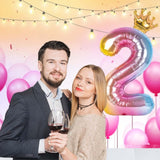 Balon din Folie Metalizata, Vivimall, Figurina Cifra Gradient, Tema Aniversare 80 cm, Ambalaj Individual, Pai inclus, Umflare cu Aer sau Heliu, Coronita, Cifra 2 - vivimall.ro