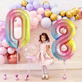 Balon din Folie Metalizata Gradient Vivimall, Figurina Cifra, Tema Aniversare 100 cm, Ambalaj Individual, Pai inclus, Umflare cu Aer sau Heliu, Multicolor, Cifra 0