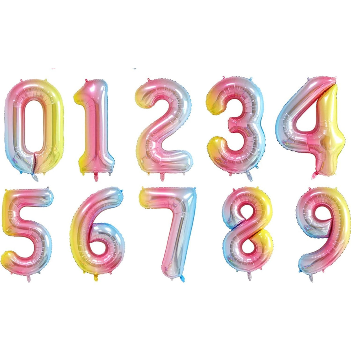 Balon Din Folie Metalizata Gradient Figurina Cifra, Tema Aniversare 100 Cm, Ambalaj Individual, Pai Inclus, Umflare Cu Aer Sau Heliu, Cifra 0 - vivimall.ro