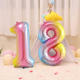 Balon din Folie Metalizata Gradient Vivimall, Figurina Cifra, Tema Aniversare 100 cm, Ambalaj Individual, Pai inclus, Umflare cu Aer sau Heliu, Multicolor, Cifra 1