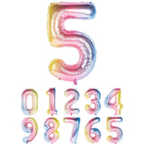 Balon din Folie Metalizata Gradient Vivimall, Figurina Cifra, Tema Aniversare 100 cm, Ambalaj Individual, Pai inclus, Umflare cu Aer sau Heliu, Multicolor, Cifra 5