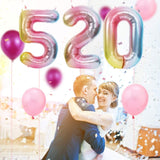 Balon din Folie Metalizata Gradient Vivimall, Figurina Cifra, Tema Aniversare 100 cm, Ambalaj Individual, Pai inclus, Umflare cu Aer sau Heliu, Multicolor, Cifra 5