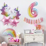 Balon din Folie Metalizata Gradient Vivimall, Figurina Cifra, Tema Aniversare 100 cm, Ambalaj Individual, Pai inclus, Umflare cu Aer sau Heliu, Multicolor, Cifra 6