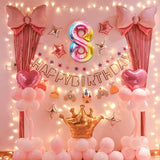 Balon din Folie Metalizata Gradient Vivimall, Figurina Cifra, Tema Aniversare 100 cm, Ambalaj Individual, Pai inclus, Umflare cu Aer sau Heliu, Multicolor, Cifra 8