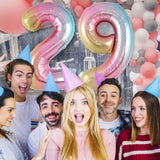 Balon din Folie Metalizata Gradient Vivimall, Figurina Cifra, Tema Aniversare 100 cm, Ambalaj Individual, Pai inclus, Umflare cu Aer sau Heliu, Multicolor, Cifra 9