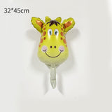 Balon Din Folie Metalizata, Mini Figurine Animalute, Tematica Aniversare, Ambalaj Individual, Pai Inclus, Umflare Cu Aer Sau Heliu - vivimall.ro