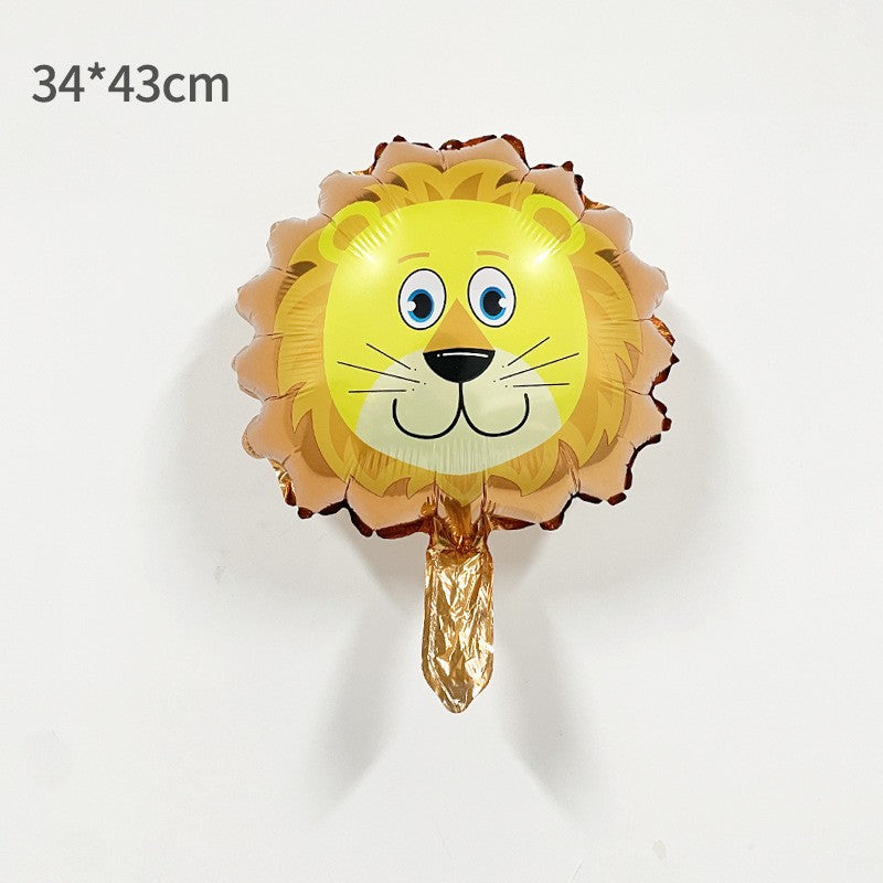 Balon Din Folie Metalizata, Mini Figurine Animalute, Tematica Aniversare, Ambalaj Individual, Pai Inclus, Umflare Cu Aer Sau Heliu - vivimall.ro