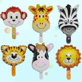 Balon Din Folie Metalizata, Mini Figurine Animalute, Tematica Aniversare, Ambalaj Individual, Pai Inclus, Umflare Cu Aer Sau Heliu - vivimall.ro