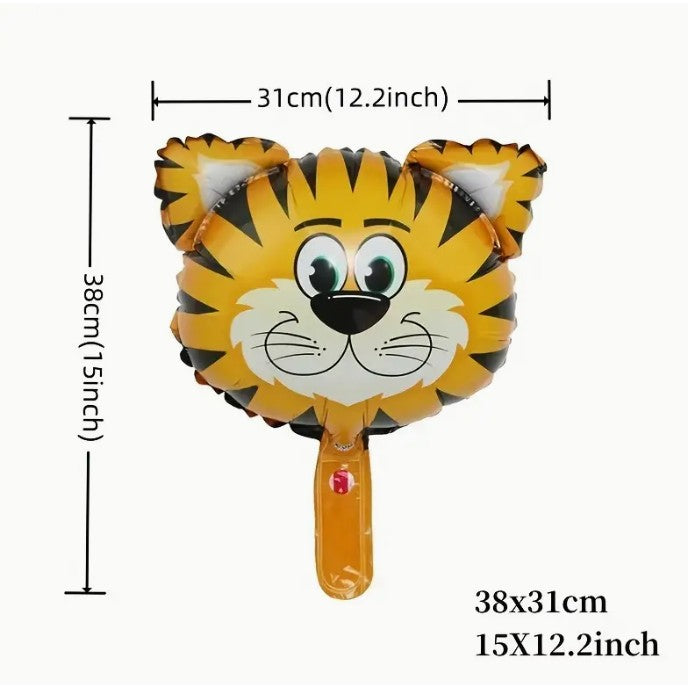 Balon Din Folie Metalizata, Mini Figurine Animalute, Tematica Aniversare, Ambalaj Individual, Pai Inclus, Umflare Cu Aer Sau Heliu - vivimall.ro