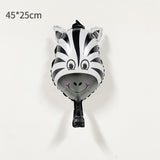 Balon Din Folie Metalizata, Mini Figurine Animalute, Tematica Aniversare, Ambalaj Individual, Pai Inclus, Umflare Cu Aer Sau Heliu