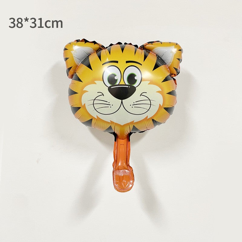 Balon Din Folie Metalizata, Mini Figurine Animalute, Tematica Aniversare, Ambalaj Individual, Pai Inclus, Umflare Cu Aer Sau Heliu - vivimall.ro