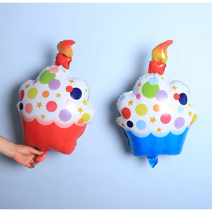 Balon Din Folie Metalizata, Figurine Dulciuri, Tematica Prajitura Aniversara, Ambalaj Individual, Pai Inclus, Umflare Cu Aer Sau Heliu - vivimall.ro