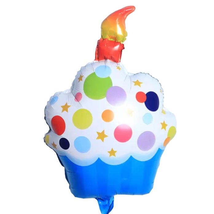 Balon Din Folie Metalizata, Figurine Dulciuri, Tematica Prajitura Aniversara, Ambalaj Individual, Pai Inclus, Umflare Cu Aer Sau Heliu - vivimall.ro