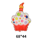 Balon Din Folie Metalizata, Figurine Dulciuri, Tematica Prajitura Aniversara, Ambalaj Individual, Pai Inclus, Umflare Cu Aer Sau Heliu - vivimall.ro