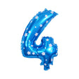 Balon Din Folie Metalizata Figurina Cifra, Imprimeu Stele, Tema Aniversare 80 Cm, Ambalaj Individual, Pai Inclus, Umflare Cu Aer Sau Heliu, Cifra 4 - vivimall.ro