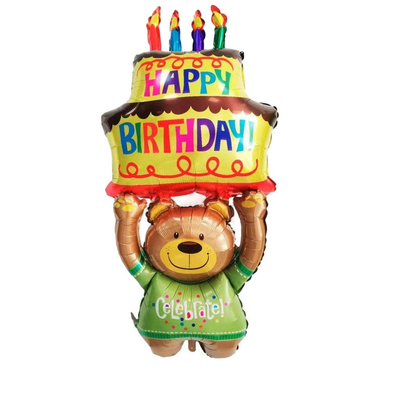 Balon Din Folie Metalizata, Figurine Animalute, Ambalaj Individual, Pai Inclus, Umflare Cu Aer Sau Heliu
