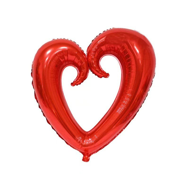 Balon Din Folie Metalizata, Figurina Inima Gigantica, Tema Ziua Indragostitilor, 100 Cm, Ambalaj Individual, Pai Inclus, Umflare Cu Aer Sau Heliu - vivimall.ro