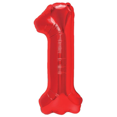 Balon Din Folie Metalizata, Figurina Cifra, Tema Aniversare 40 Cm, Ambalaj Individual, Pai Inclus, Umflare Cu Aer Sau Heliu, Cifra 1 - vivimall.ro