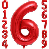 Balon Din Folie Metalizata Figurina Cifra, Tema Aniversare 40 Cm, Ambalaj Individual, Pai Inclus, Umflare Cu Aer Sau Heliu, Cifra 6 - vivimall.ro