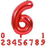 Balon Din Folie Metalizata Figurina Cifra, Tema Aniversare 40 Cm, Ambalaj Individual, Pai Inclus, Umflare Cu Aer Sau Heliu, Cifra 6 - vivimall.ro