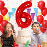 Balon Din Folie Metalizata Figurina Cifra, Tema Aniversare 40 Cm, Ambalaj Individual, Pai Inclus, Umflare Cu Aer Sau Heliu, Cifra 6 - vivimall.ro