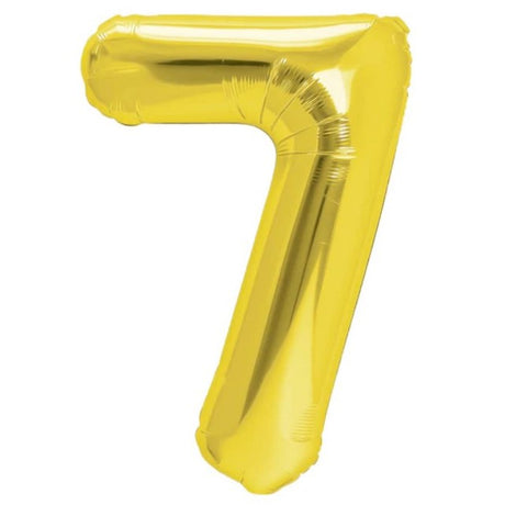 Balon Din Folie Metalizata Figurina Cifra, Tema Aniversare 40 Cm, Ambalaj Individual, Pai Inclus, Umflare Cu Aer Sau Heliu, Cifra 7 - vivimall.ro