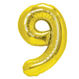 Balon Din Folie Metalizata Figurina Cifra, Tema Aniversare 40 Cm, Ambalaj Individual, Pai Inclus, Umflare Cu Aer Sau Heliu, Cifra 9 - vivimall.ro