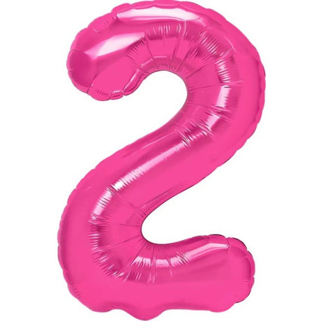 Balon Din Folie Metalizata, Figurina Cifra, Tema Aniversare 40 Cm, Ambalaj Individual, Pai Inclus, Umflare Cu Aer Sau Heliu, Cifra 2 - vivimall.ro
