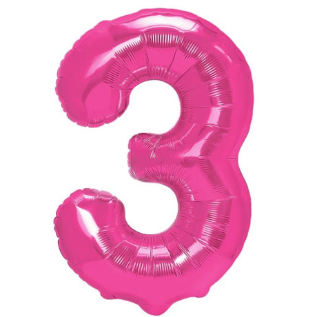 Balon Din Folie Metalizata Figurina Cifra, Tema Aniversare 40 Cm, Ambalaj Individual, Pai Inclus, Umflare Cu Aer Sau Heliu, Cifra 3 - vivimall.ro