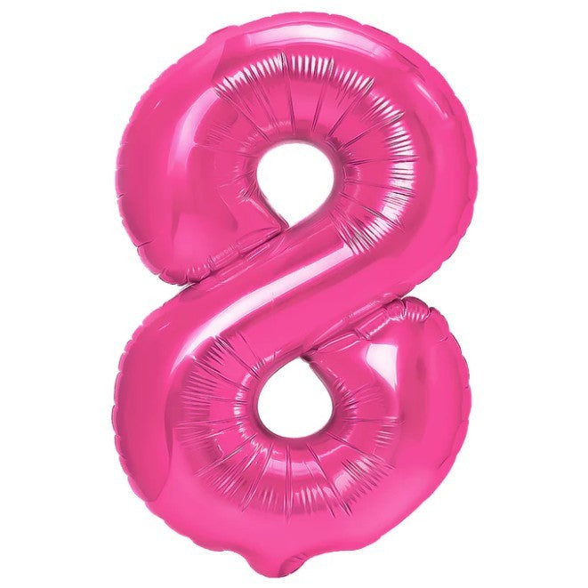 Balon Din Folie Metalizata Figurina Cifra, Tema Aniversare 40 Cm, Ambalaj Individual, Pai Inclus, Umflare Cu Aer Sau Heliu, Cifra 8 - vivimall.ro